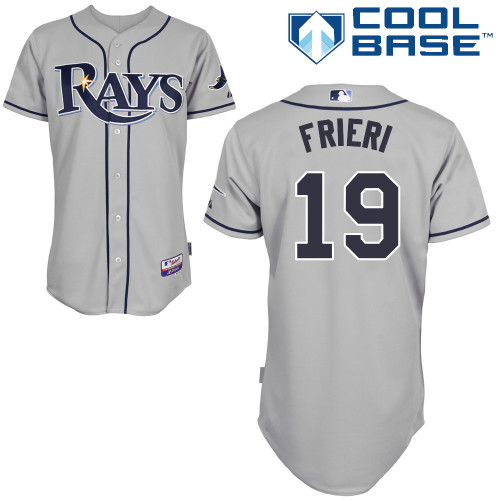Ernesto Frieri #19 Youth Baseball Jersey-Tampa Bay Rays Authentic Road Gray Cool Base MLB Jersey
